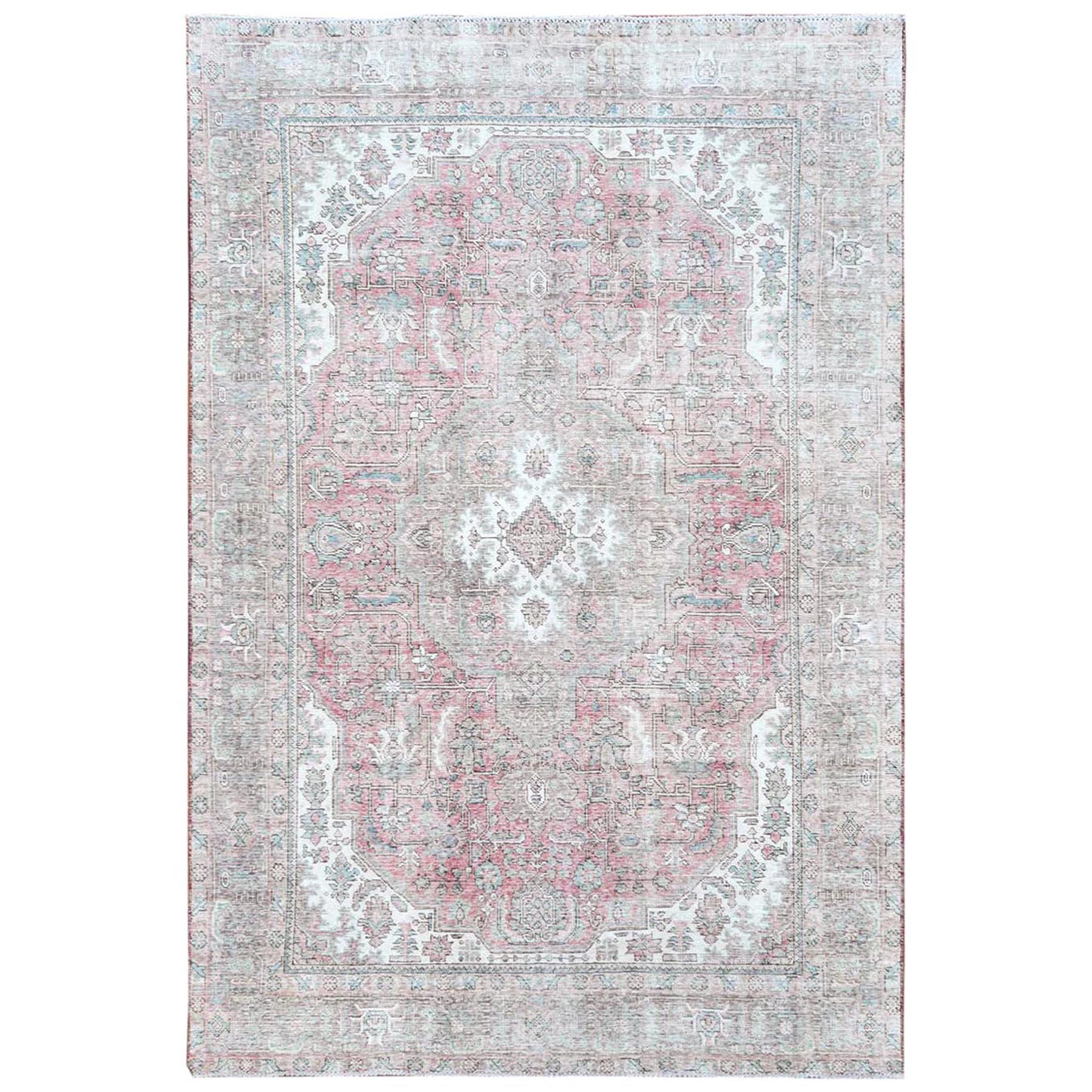 Transitional Wool Hand-Knotted Area Rug 6'2
